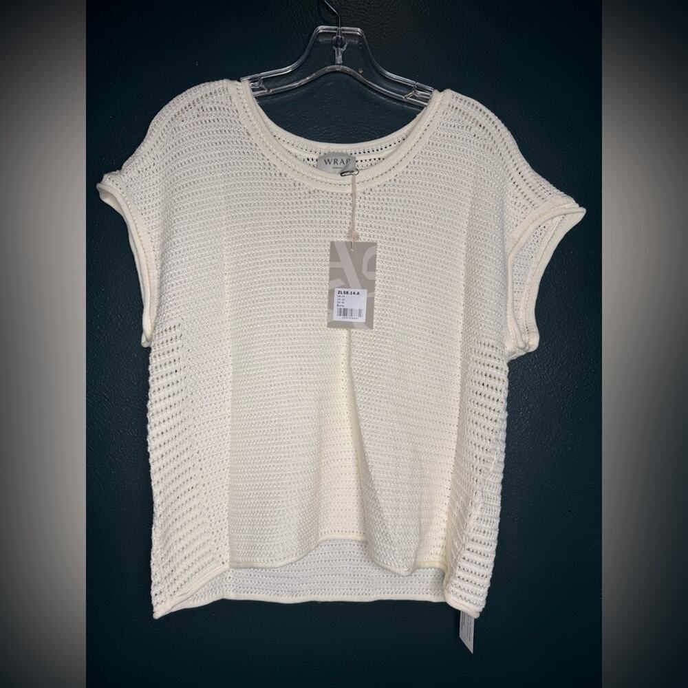 New With Tags WRAP London Loose Knit Short Sleeve Top - Picture 3 of 8